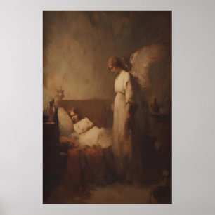 Engel die slapend kind in de gaten houdt, Christel Poster