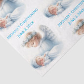 Engel die toekijkt over de doop van de baby tissuepapier (Detail)