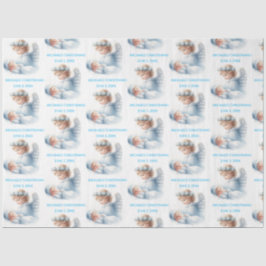 Engel die toekijkt over de doop van de baby tissuepapier