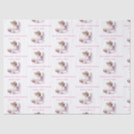 Engel die toeziet op de doop van een babymeisje tissuepapier