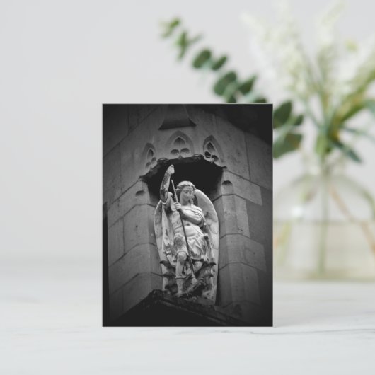 Engel doden draak standbeeld briefkaart (Staand voorkant)