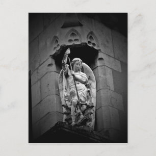 Engel doden draak standbeeld briefkaart