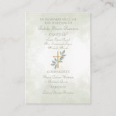 Engel doop biddende kind herinneringskaart visitekaartje (Achterkant)