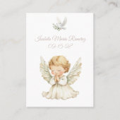 Engel doop biddende kind herinneringskaart visitekaartje (Voorkant)