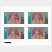 Engel door Oceaan Rechthoekige Sticker (Vel)