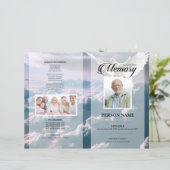 Engel duif rouwkaart template (Staand voorkant)