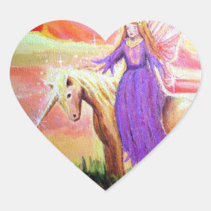 Engel & Eenhoorn Hart Sticker