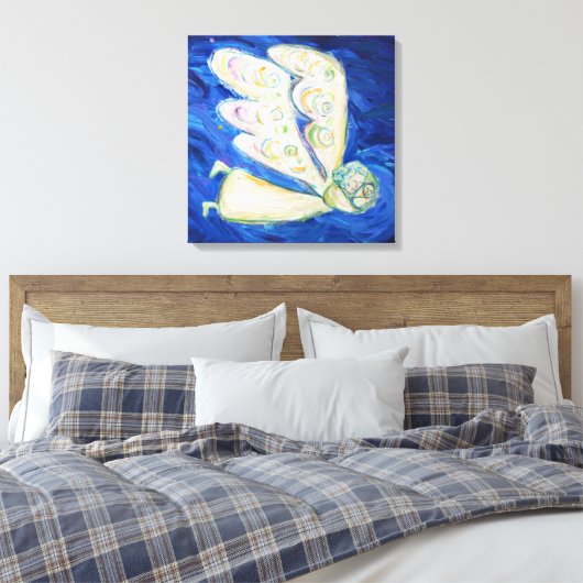 Engel en Baby verf (groot vierkant - rand omhulsel Canvas Afdruk (Insitu (Slaapkamer))