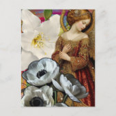 Engel en bloemen collage briefkaart (Voorkant)
