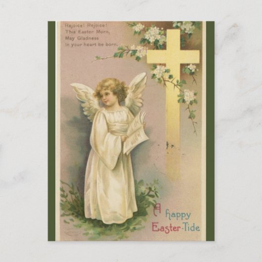  Engel en Cross Paaswensen Briefkaart (Voorkant)