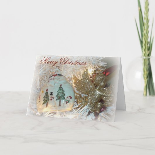 Engel en de Kerstkaart van de Fonkeling van de Feestdagen Kaart (Voorkant)