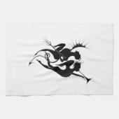 Engel en duivel silhouet theedoek (Horizontaal)