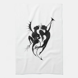 Engel en duivel silhouet theedoek