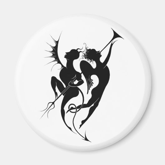 Engel en Duivel Silhouette Magnet (Voorkant)