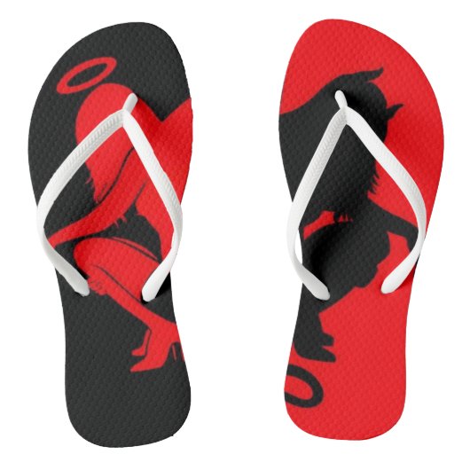 Engel en duivel teenslippers (Voetbed)