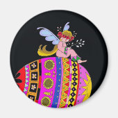 Engel en een Pysanka, Oekraïense volkskunst Magneet (Voorkant)