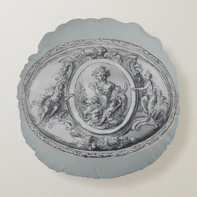  engel en goden Grieks Romeinse kunst Rond Kussen (Voorkant)