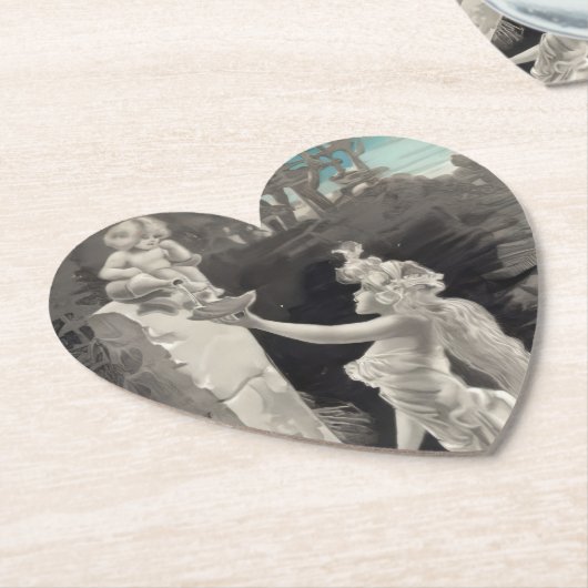 Engel en Godin Valentijn Kartonnen Onderzetters (Gekanteld)