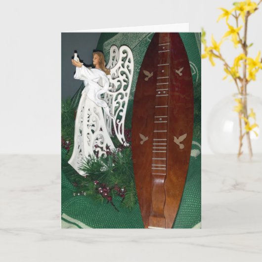 Engel en het Wenskaart van Kerstmis van het Kaart (Gele Bloem)