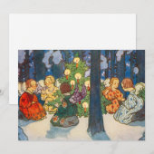 engel en kerstboomschildering feestdagenkaart (Voorkant / Achterkant)