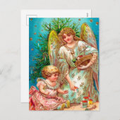  engel en kind kerstvakantie briefkaart (Voorkant / Achterkant)