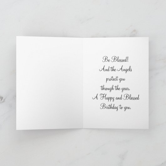  Engel En Kind Verjaardag Kaart (Binnen)