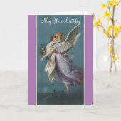 Engel En Kind Verjaardag Kaart (Gele Bloem)