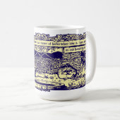 Engel en konijnen in bloementuin met Motto Banner Koffiemok (Voorkant rechts)