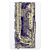 Engel en konijnen in bloementuin met Motto Banner Magneet (Verticaal)