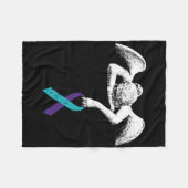 Engel- en zelfmoordbewustzijn Zelfmoordpreventie C Fleece Deken (Voorkant (Horizontaal))