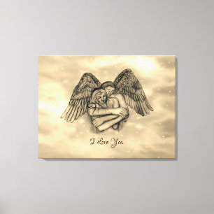 Engel Eros Verliefd , Ik Hou van Jou Canvas Afdruk