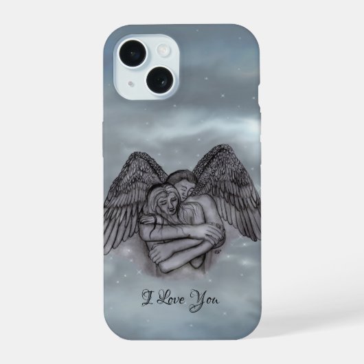 Engel Eros verliefd, ik hou van jou iPhone 15 Case (Achterkant)