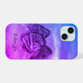 Engel Eros verliefd, ik hou van jou iPhone 15 Case (Achterkant horizontaal)