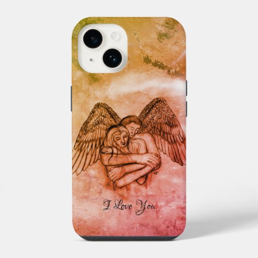 Engel Eros verliefd, ik hou van jou iPhone Hoesje (Achterkant)