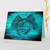 Engel Eros Verliefd , Ik Hou van Jou , Valentijnsd Kaart (Gele Bloem)