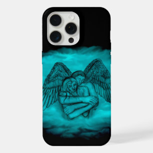 Engel Eros verliefd in zwart en groen ontwerp iPhone 15 Pro Max Case