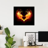 Engel Fire Heart met Poster van Wings (Thuiskantoor)