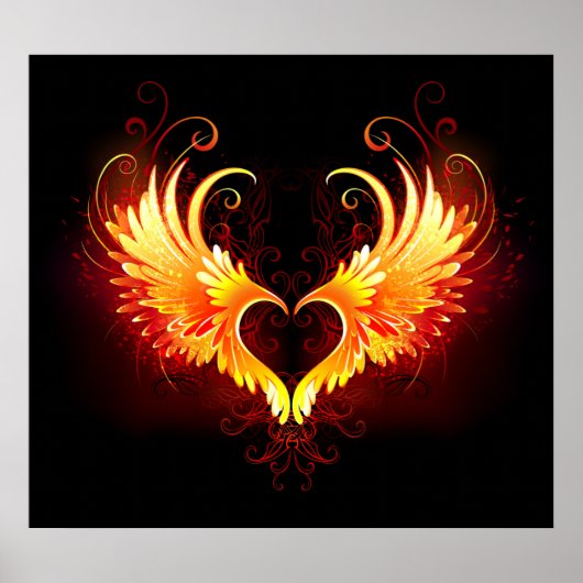 Engel Fire Heart met Poster van Wings (Voorkant)