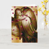 Engel Florillas met harten Kaart (Gele Bloem)