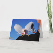 Engel fubby op de schouder. bedankkaart (Voorkant)