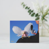 Engel fubby op mijn schouder met uitdagend Monster Briefkaart (Staand voorkant)