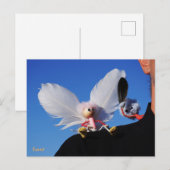 Engel fubby op mijn schouder met uitdagend Monster Briefkaart (Voorkant / Achterkant)