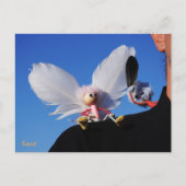 Engel fubby op mijn schouder met uitdagend Monster Briefkaart (Voorkant)