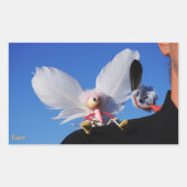 Engel fubby op mijn schouder met uitdagend Monster Rechthoekige Sticker (Voorkant)