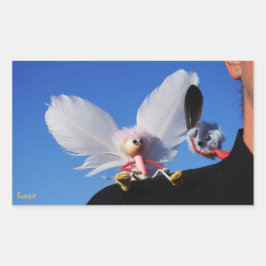 Engel fubby op mijn schouder met uitdagend Monster Rechthoekige Sticker