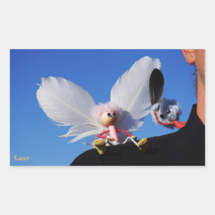 Engel fubby op mijn schouder met uitdagend Monster Rechthoekige Sticker