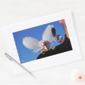 Engel fubby op mijn schouder met uitdagend Monster Rechthoekige Sticker (Envelop)