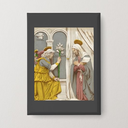 Engel Gabriël De Aankondiging Aan Maria Button (Voorkant)