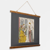 Engel Gabriël De Aankondiging Aan Maria Hangend Wandkleed (Gebogen)