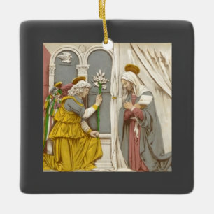 Engel Gabriël De Aankondiging Aan Maria Keramisch Ornament
